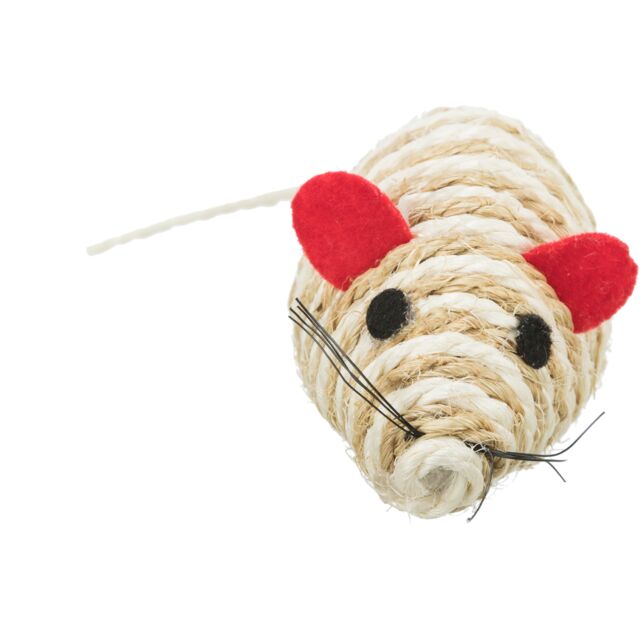 TRIXIE Myš se štěrchacími kuličkami uvnitř, sisal 10 cm