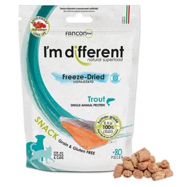 I´M DIFFERENT SNACK pstruh - mrazem sušený pamlsek, 40 g