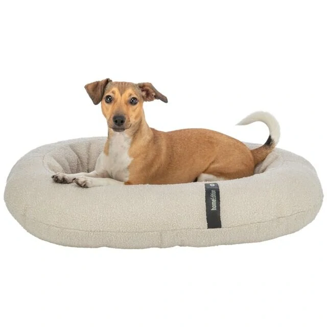 TRIXIE CityStyle Vital Bed HOME Edition, ortopedické oválné lůžko s okrajem, krémová 95 x 80 cm
