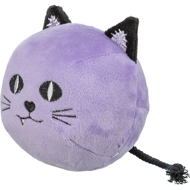 TRIXIE Kočka HALLOWEEN, plyšová hračka se zvukem, 10 cm, fialová - LIMITOVANÁ NABÍDKA