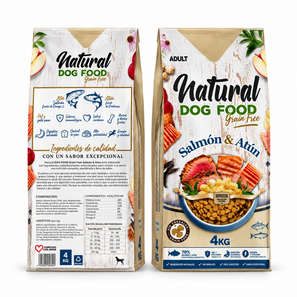 Natural DOG FOOD Salmon & Tuna Grain Free 4 kg