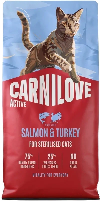 Carnilove Cat Active Dry Salmon&Turkey Steril.Ad.AB6kg