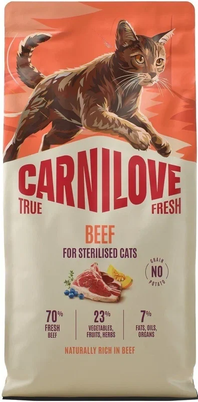 Carnilove Cat True Fresh Dry Beef Steril. Adult AB 6kg