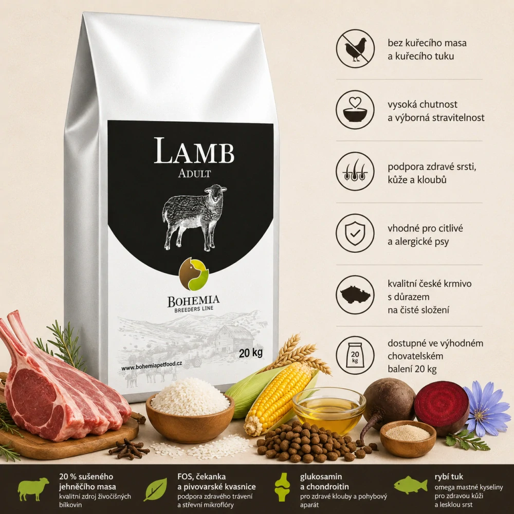 BOHEMIA BREEDERS Adult Lamb 20kg
