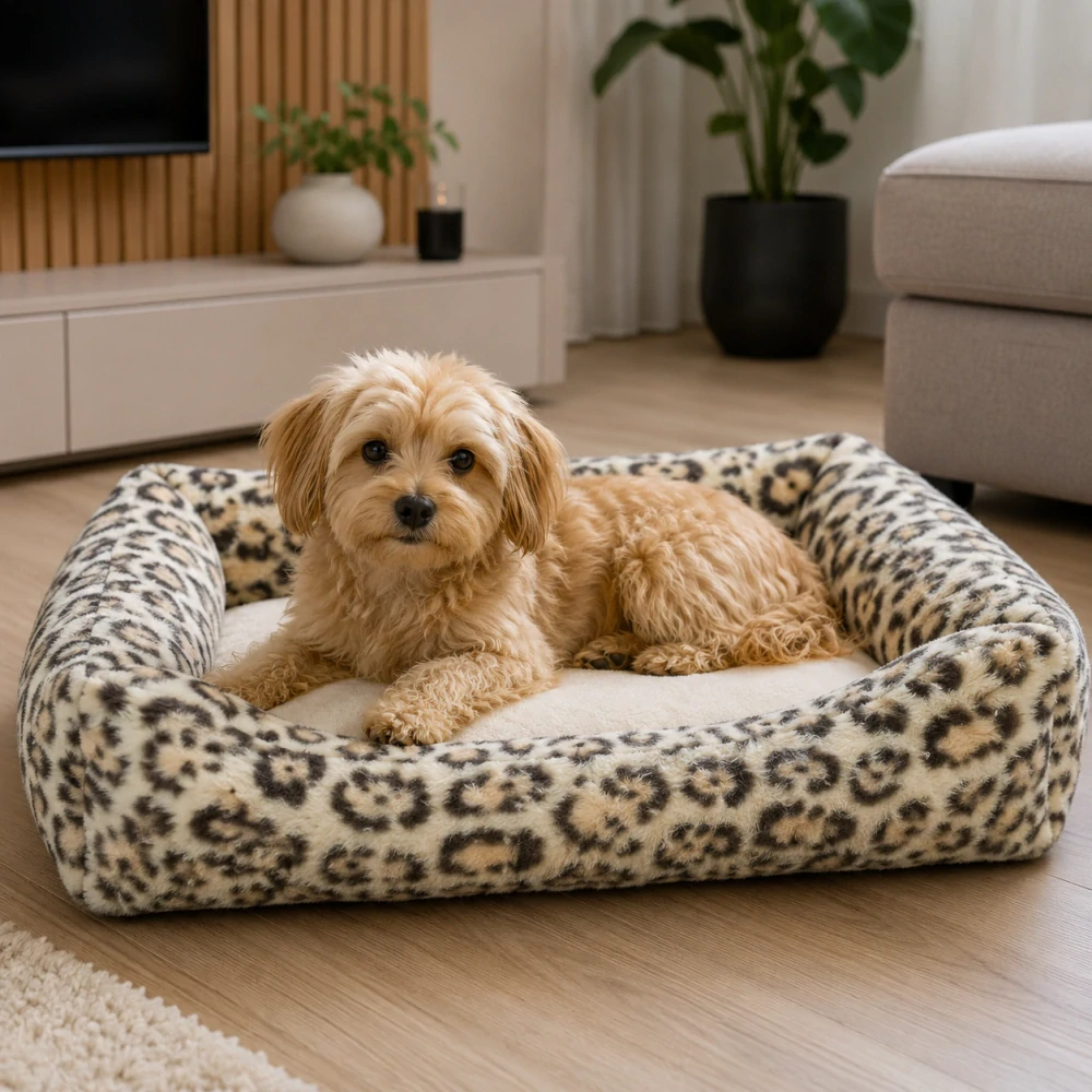 TRIXIE SOFT Edition pelech LEO s okrajem, 80 x 60 cm, krémová/leopardí