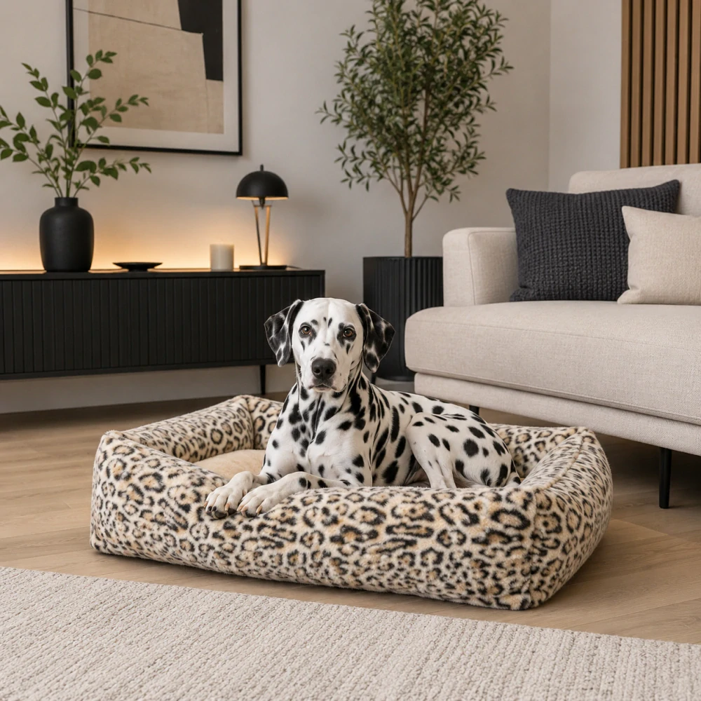 TRIXIE SOFT Edition pelech LEO s okrajem, 100 x 70 cm, krémová/leopardí
