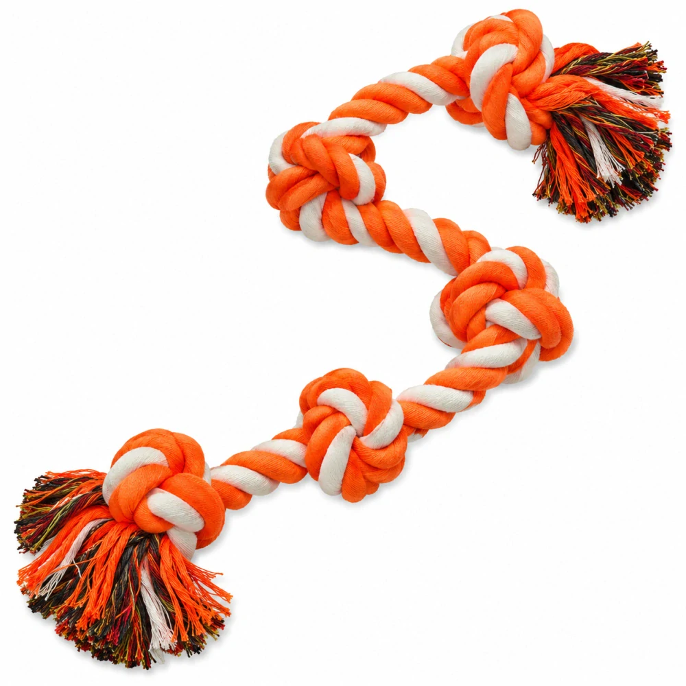 Uzel Dog Fantasy bavlněný oranžovo-bílý 95cm. DOPRODEJ