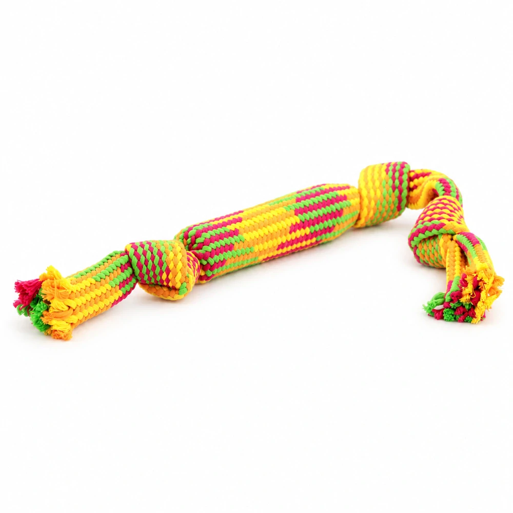 Přetahovadlo Dog Fantasy barevné se zvukem 53cm, 3 knoty