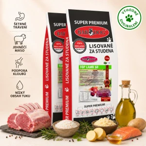 BARDOG Granule Lisované za studena TOP LAMB 60 2 x 15 kg