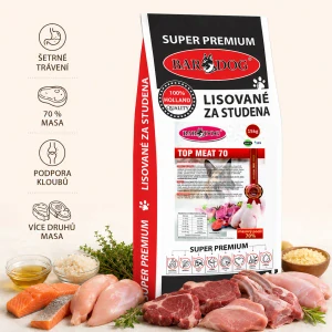 BARDOG Granule Lisované za studena TOP MEAT 70 15 kg