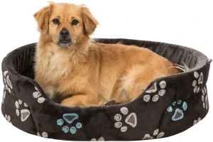 TRIXIE Oválný pelech JIMMY, taupe-šedý s tlapkami 95 x 85cm