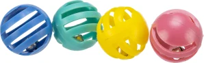 TRIXIE Sada 4 ks plastových míčků s rolničkou 4 cm