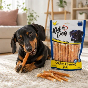 KIDDOG kuřecí masíčko na buvolí tyčince - 8 mm/12 cm 250 g