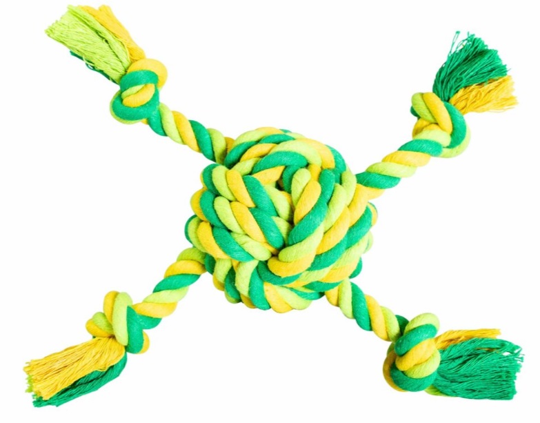 Míč se 4 rameny HipHop bavlněný 29 cm / 255 g limetková, zelená