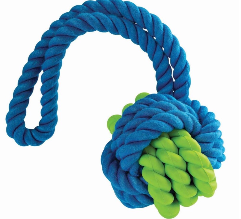 Kombinovaný Monty míč přírodní guma a bavlna s poutkem 9,5/31cm HipHop