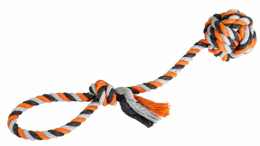 Přetahovadlo HipHop bavlněný míč, šedá, tm.šedá, oranžová 58cm, 300g