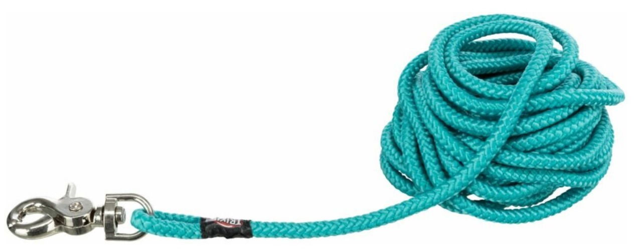 TRIXIE Stopovací vodítko kulaté, vypouštěcí karabina - oceán S-L:10m/6mm