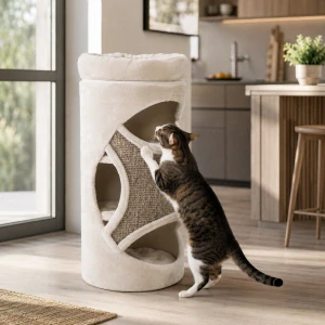 TRIXIE Škrábací válec pro kočky TOWER GRACIA béžový 38 cm/85 cm