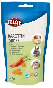 TRIXIE CARROT DROPS - mrkvové dropsy, pamlsek pro hlodavce,75 g