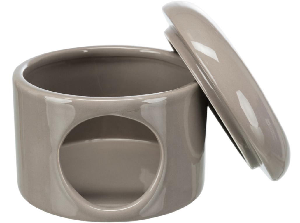 TRIXIE Keramický domek, 1 vchod, odnímatelná stříška, ø 16 × 12 cm, tmavošedá