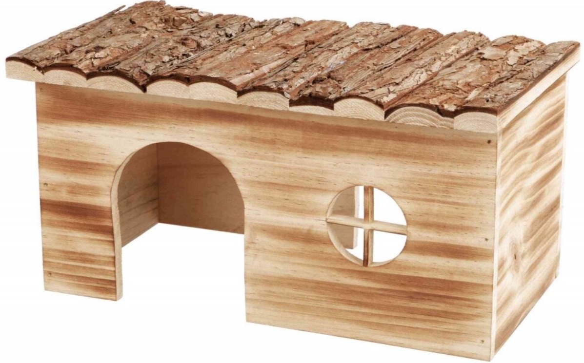 TRIXIE Natural Living dřevěný domek GRETE pro morčata, 2 vchody, 35 x 18 x 20 cm