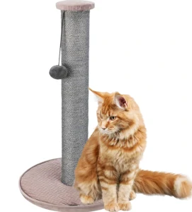 TRIXIE Škrabadlo LIVIA s bambulkou, sloupek 64 cm, starorůžová, sisal/plyš