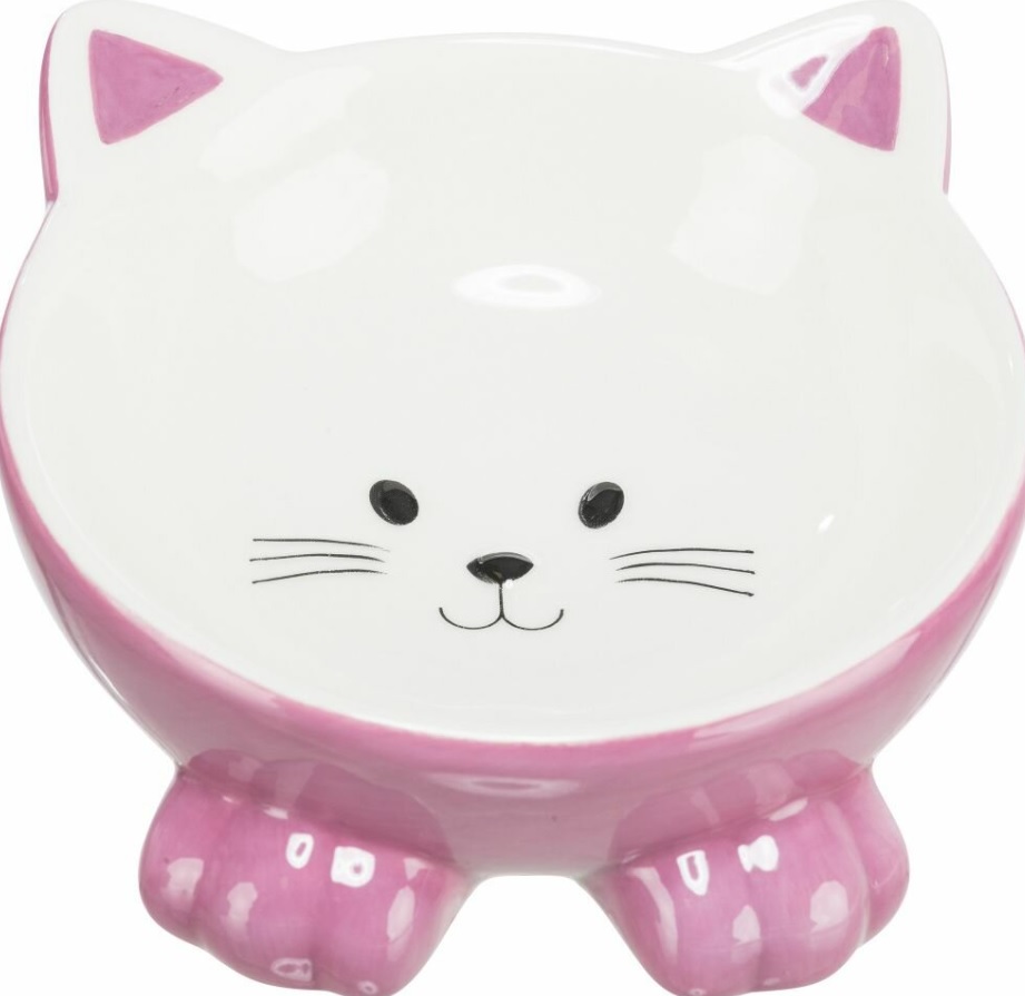 TRIXIE Keramická miska ergonomická 0.15 l/ø 14 cm, vyvýšená, tvar kočka