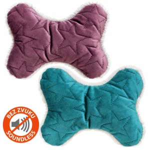Xmas Bone - kost, hračka pro psy, 20 cm, samet/plyš, berry/petrolejová