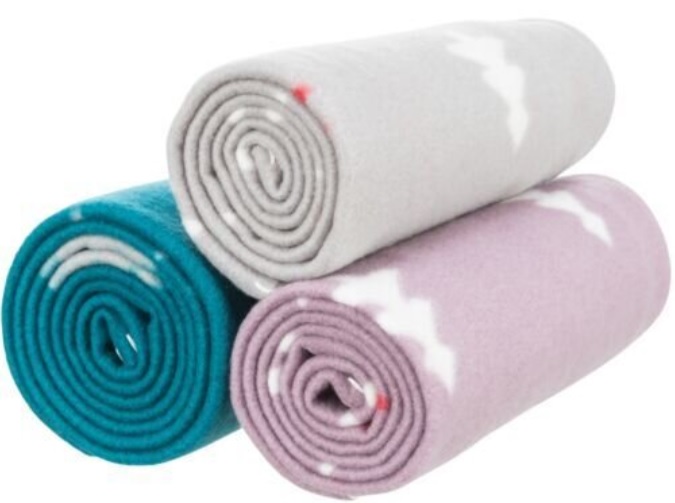 Vánoční deka NIVIA 100 x70 cm, fleece, šedá/berry/petrolejová