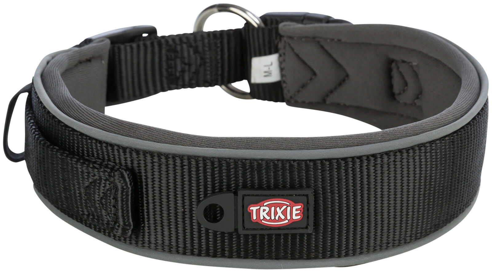 TRIXIE PREMIUM obojek extra široký, černá/grafit M-L: 40-48 cm/40 mm