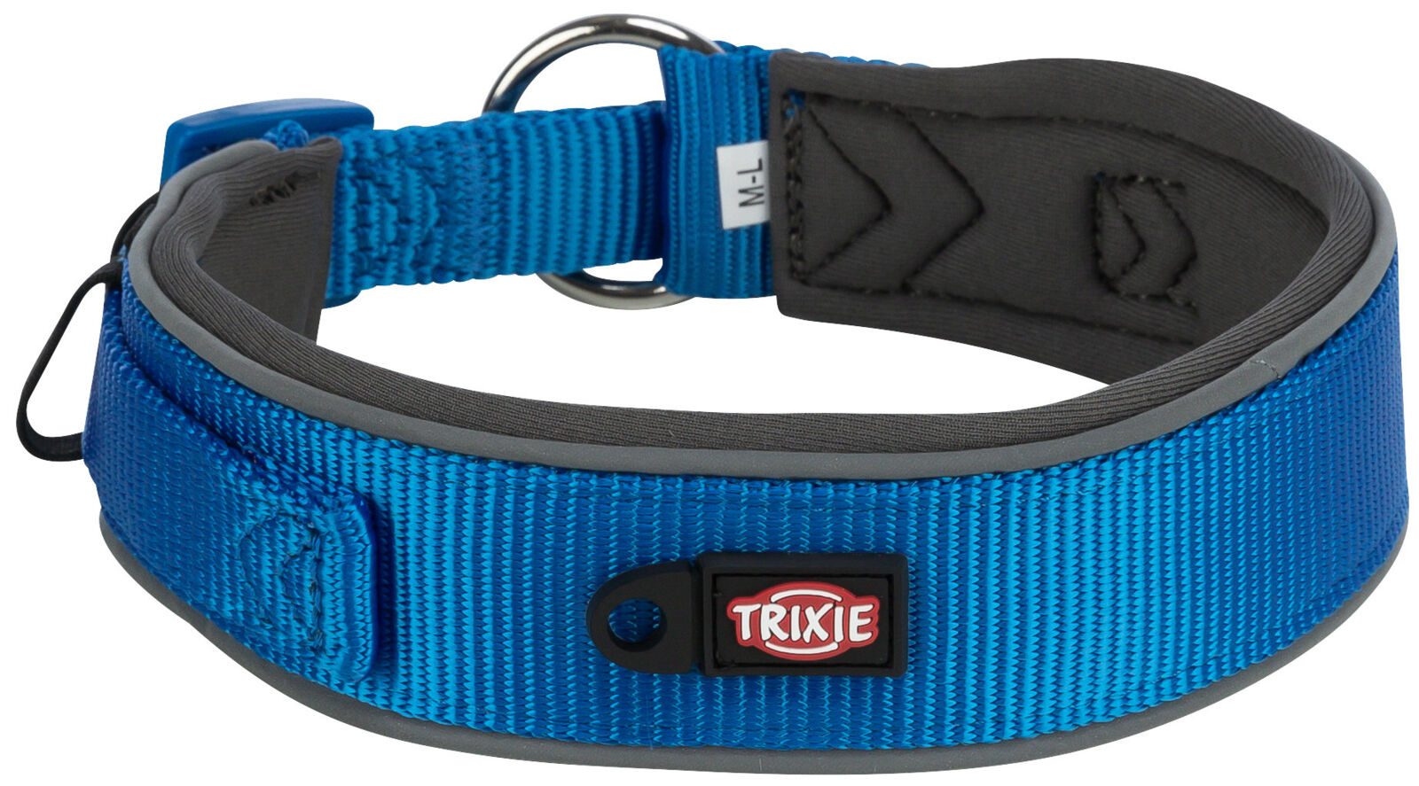 TRIXIE PREMIUM obojek extra široký, královská modrá/grafit M-L: 40-48 cm/40 mm