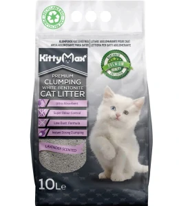 KITTYMAX hrudkující, bezprašný bílý bentonit LAVENDER 10 l