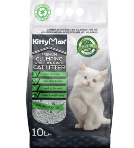 KITTYMAX hrudkující, bezprašný bílý bentonit ALOE VERA 10 l