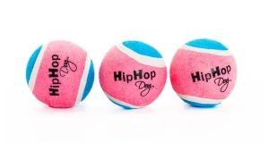 Balení-neonový ve tmě svítící tenis. míč pískací 5 cm (3 ks/bal) HIPHOP DOG