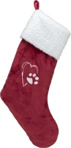 TRIXIE Xmas STOCKING - vánoční ponožka, 47 cm, plyš, červená/bílá
