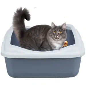 TRIXIE CLASSIC toaleta pro kočky, s okrajem, 37 x 15 x 47 cm, fialová/bílá