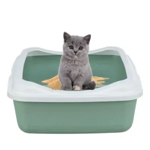 TRIXIE CLASSIC toaleta pro kočky, s okrajem, 37 x 15 x 47 cm, šalvějová/bílá