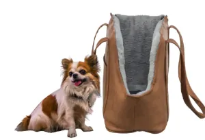 TRIXIE Transportní taška EVELYN, 40 x30 x 20 cm, do 5 kg, umělá kůže, plyš, hnědá/šedá
