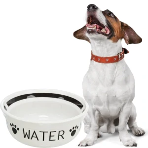 TRIXIE Keramická miska WATER, bílá/černá 2,6 l/ ø 25 cm