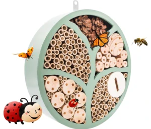 PetBuddy "Strom života", kulatý hotel pro hmyz, 29 x 6.5 cm, borové dřevo