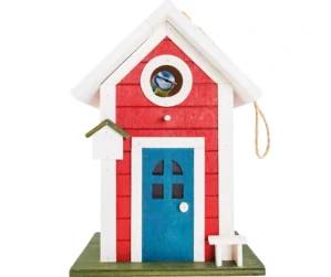 PetBuddy červená chaloupka, ptačí budka, 18 x 15 x 26 cm, borové dřevo