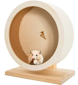 PetBuddy kolotoč, běhací kolo pro křečky, 21 cm, borové dřevo/korek