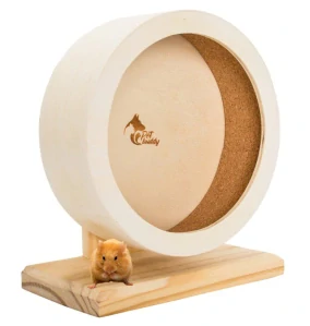 PetBuddy šikmá plošina, běhací disk pro křečky, 22 cm, borové dřevo/korek