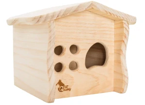 PetBuddy chaloupka přírodní, 20 x 18.5 x 16.5 cm, borové dřevo