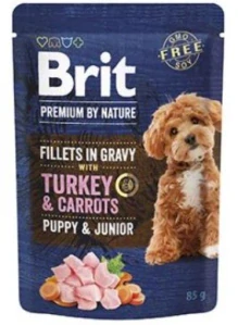 Brit Premium Dog Puppy Fillets Gravy Turkey&Carrots 85g