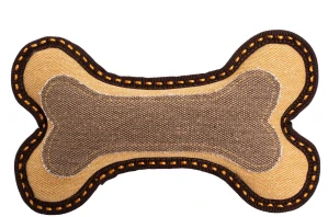 Jutová kost 25 cm, robustní aport pro psy, HIPHOP DOG, hnědá/písková