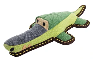 Krokodýl jutový 30 cm, robustní aport pro psy, HIPHOP DOG, zelená/šedá