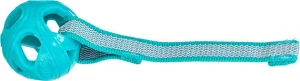 TRIXIE Honeycomb Ball, prodyšný míček s páskem, ø 6 cm/ 23 cm, TPR, tyrkysová