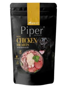 NEW PIPER s kuřecími srdíčky a špenátem, kapsička pro psy 500 g
