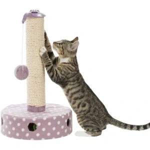 TRIXIE JUNIOR škrabadlo pro koťata ø 26 cm/ 47 cm, fleece/sisal, světlá lila